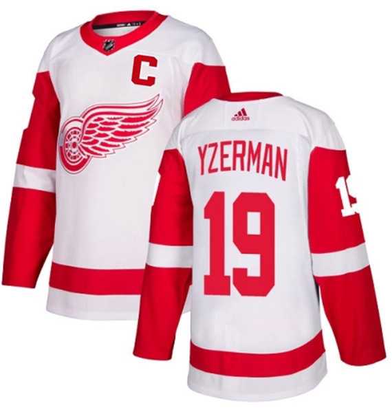 Mens Detroit Red Wings #19 Steve Yzerman White Stitched Jersey Dzhi
